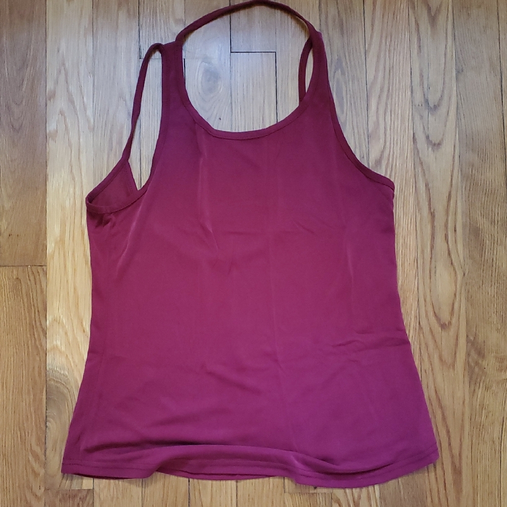 Open Back Workout Tank in Burgundy